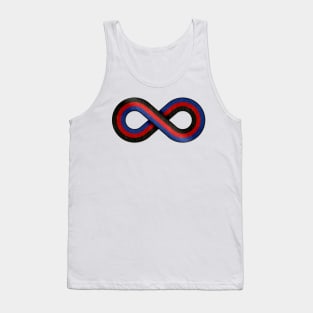Large Infinity Symbol Striped with Polyamorous Pride Flag Tank Top